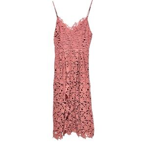 ASTR Lace Fit & Flare Midi Dress | Romantic Mauve Slip Cottagecore Summer Dress